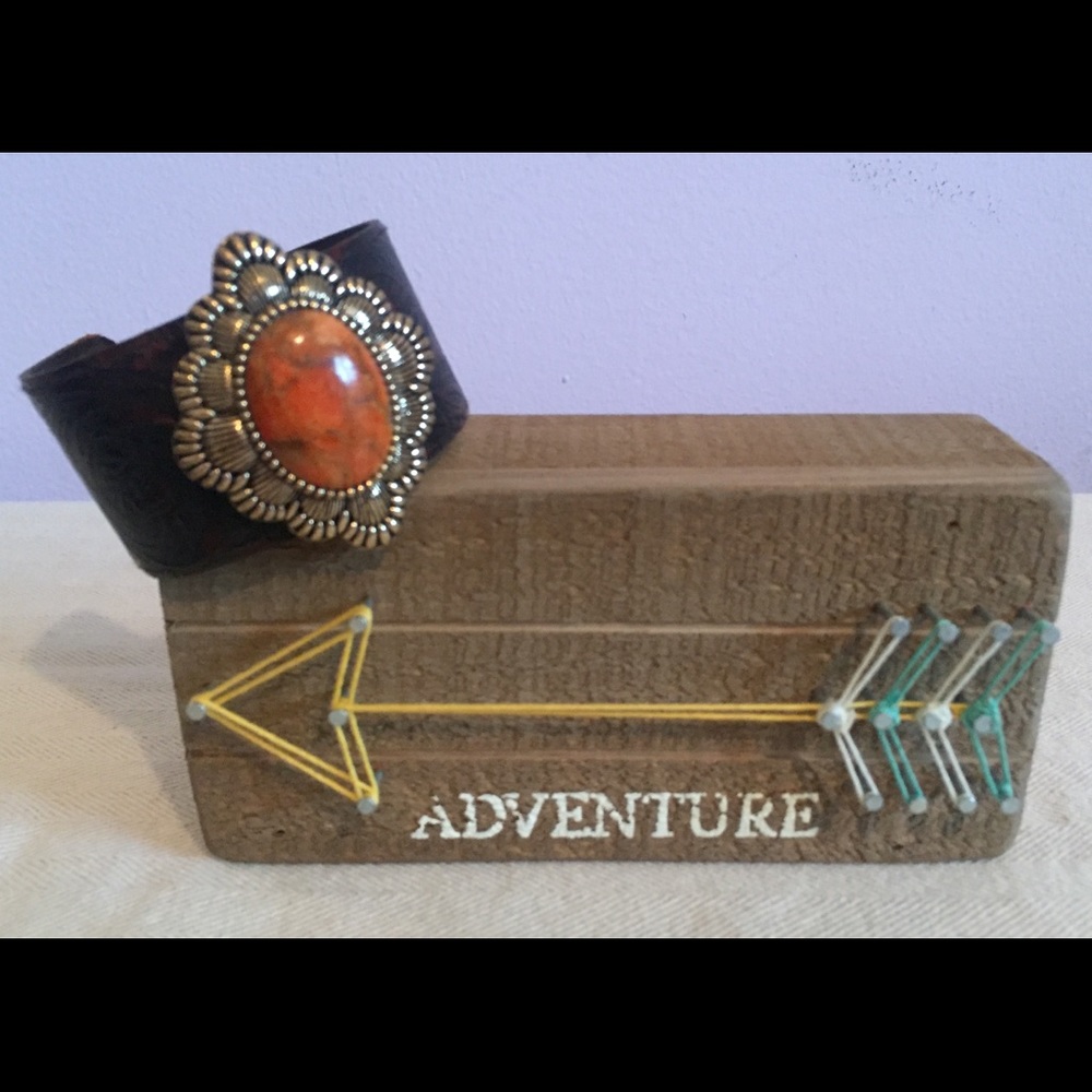 Women’s Gold and Coral Cuff Bracelet